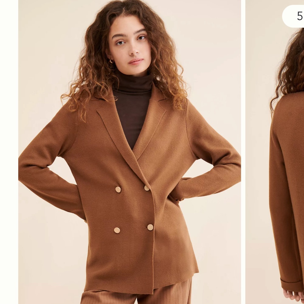 NWT RD Style Sweater Knit Blazer anthropologie size small brown